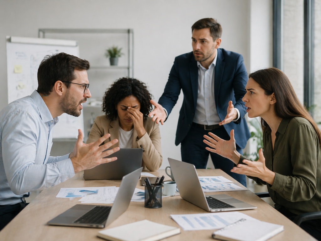 équipe d'entreprise en conflit